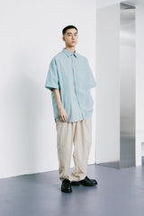 ナイロンランドリーシャツ / NYLON LAUNDRY SHIRT BLUE