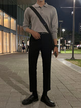 ローウォッシャブルボタンカラーニットウェア / Low Washable Button Collar Knitwear (9 colors)