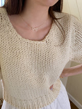 アイレットリボンパールネックレス / [925silver] Eyelet ribbon pearl necklace
