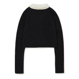 Haley Collar Knit Cardigan [BLACK] (6638363050102)