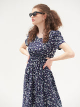 パフスリーブワンピース/JOLIE PUFF SLEEVES ONEPIECE_NAVY