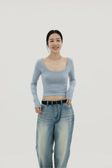 レイヤーUネックTシャツ / Layer U Neck T-shirt (4color)