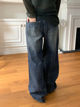 Delray back cut wide denim pants