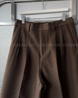 CRシャッフルツータックウールワイドパンツ (3 colors)