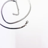 Simple flat silver snake chain