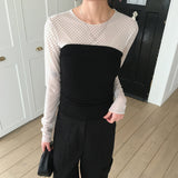 ヒズドットシースルーレイヤードインナー長袖Tシャツ