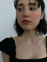 Flower toggle necklace / silver 