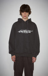  GRAFFITI CRACK HOODIE_CHARCOL