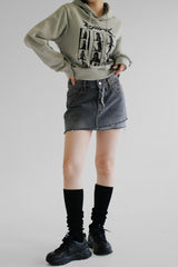 フォルドデニムスカート/folded denim skirt