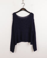[5color]ジュエルサマーボートネック長袖ネットニット / Juel Summer Boat Neck Long Sleeve Net Knit