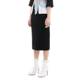 LSD COLLECTION_Destroyed Denim Knit Skirt (6652812525686)