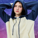 ラグランフードニットジップアップ / Raglan hood knit zipup