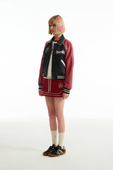 ドゥードゥルチェリースタジアムクロップジャンパー ／DOODLE CHERRY STADIUM CROP JUMPER [BLACK]