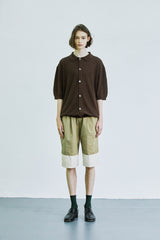 バンピーダイアモンドニットハーフカーディガン/bumpy diamond knited half cardigan brown