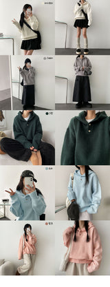Bond the button knit hood