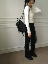 Chey ドレープラップクロップフードスウェットシャツ