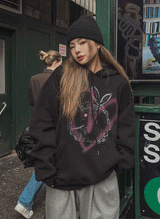 (UNISEX) ラビットウール起毛オーバーフード