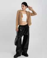 （UNISEX）ストリングレザーワイドパンツ