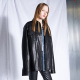 ツーポケットオーバーフィットレザーシャツ / Two Pocket Overfit Leather Shirt