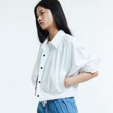 Coated cotton blouson / White