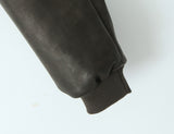 vintage leather zip-up