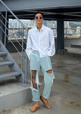 レイストライプクロップシャツ / Ray Stripe Crop Shirt 2COLOR