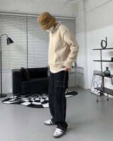 レザーパッチセミジップアップ/MT leather patch semi zip-up (3 colors)