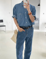 Roll up denim shirts