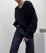 ウィステッドダメージニット/SK wisted damage knitwear (4 colors)