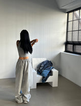 Just Coloring Denim Wide Pants
