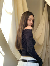 J warmer off-shoulder top