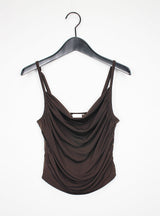 シルキードレープシャーリングスリーブレス / Silky Drape Shirring Sleeveless (2color)