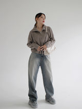 2WAYハイネックニットジップアップ / Two-way high-neck knit zip-up (2color)