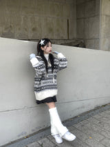 イグルーフードロングニットウェア / Igloo hooded long knitwear