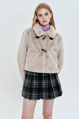 TOGGLE POINT CROP FUR JACKET [GRAY]