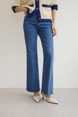 スパンロングブーツカットデニムパンツ / SAND BLUE JEANS / SPAN LONG BOOTSCUT DENIM PANTS