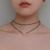 ハートストリングネックレス / heart string necklace