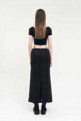 リンクスリットストラップロングスカート / 954. Linked slit strap long sk (2color)