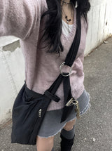 ベーシックアルパカVネックニット / Basic alpaca v-neck knit
