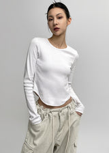 [MADE] Coined Rounding Crop Long Sleeve T-shirt (2SIZE)