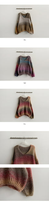 Rainbow V-neck knitwear