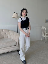 アンバランスドニットスリーブレス / Unbalanced Knit Sleeveless (2color)