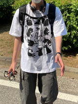 レイジーキャットハーフTシャツ