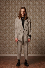 Cropped slacks - Beige check (4622120353910)