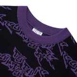 ボミングニットセーター / Bombing Knit Sweater - Black / Dark Purple