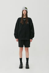 Reverse Bear Patch Crewneck_Black (6684840034422)