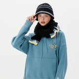 [FREE GIFT]キルシー ミドル チェリー フーディー プルーオーバー パーカー / MIDDLE CHERRY PATCHWORK HOODY KA [GREEN BLUE] (6592888078454)