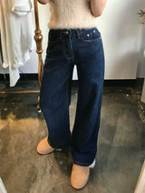 ワイドフィットデニムパンツ/WIDE FIT DARK BLUE DENIM PANTS [17789]