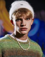 ミーロゴアンゴラビーニー/mii LOGO ANGORA BEANIE WHITE