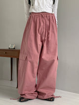 Liverd Cargo Pocket Washing Linen Two-Way Jogger Wide Pants